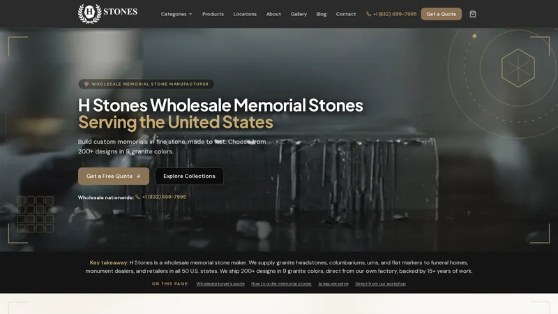 H Stones website built by SeonixAI