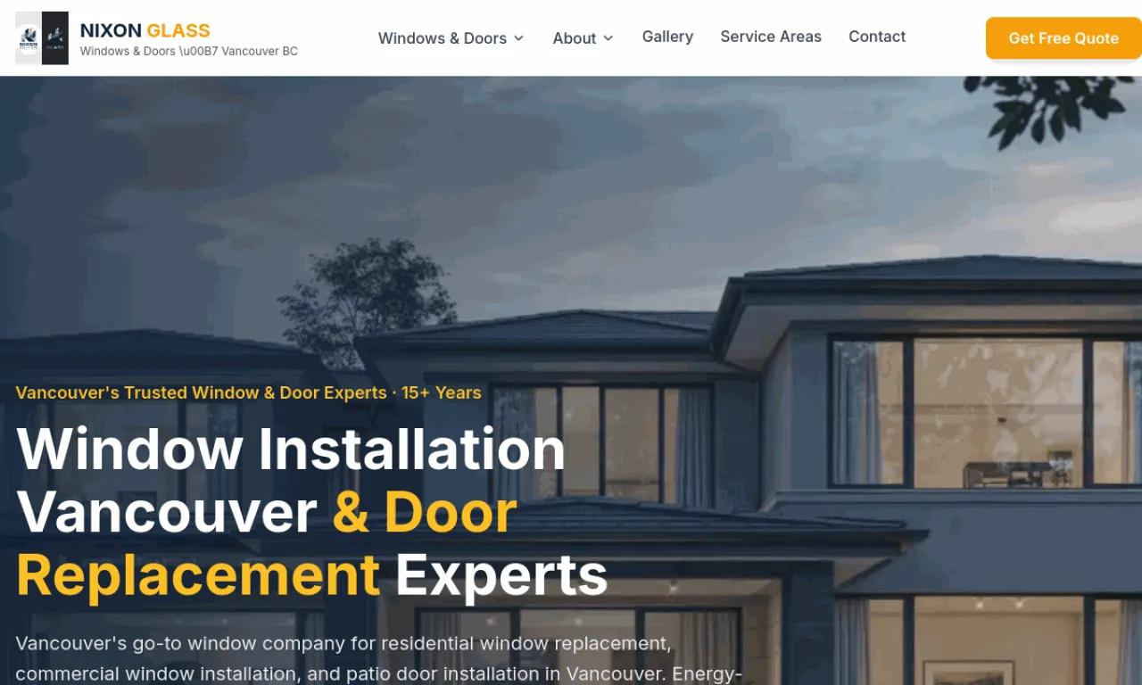Nixon Glass website built by SeonixAI