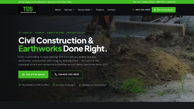 TDS Civil website built by SeonixAI